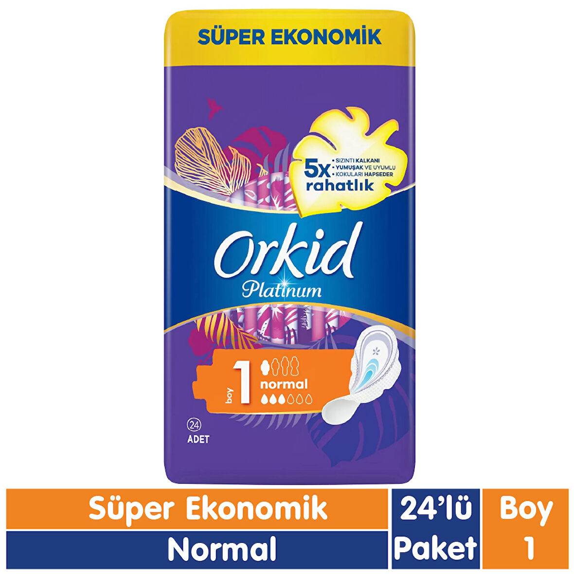 Orkid Platinum Süper Ekonomik Ped Normal 24 Adet