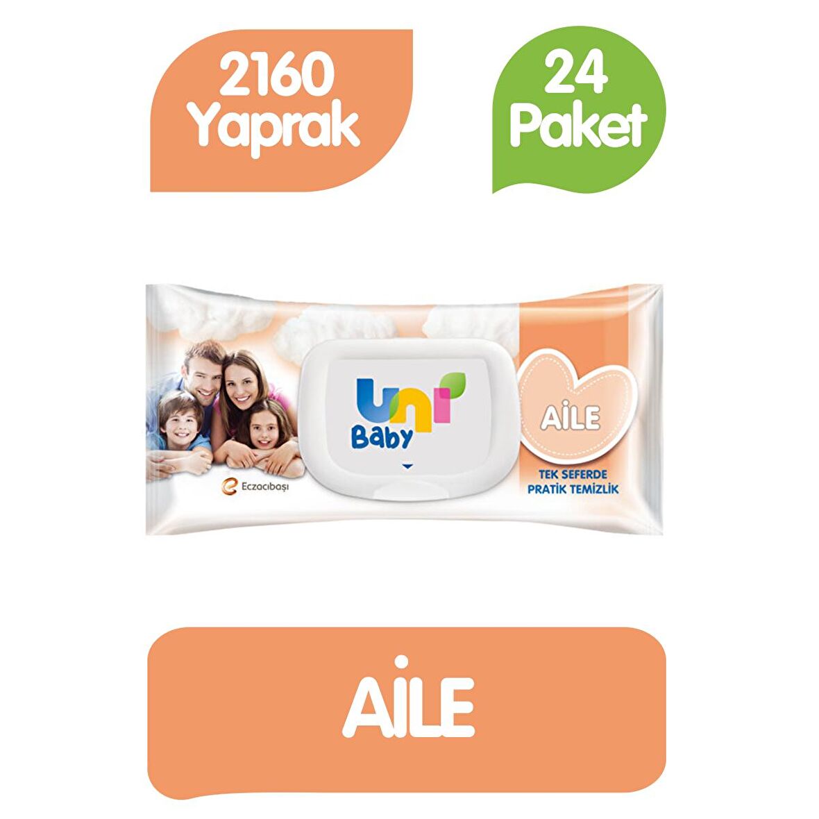 Uni Baby Aile Islak Havlu Mendil 90x24 2160 Yaprak