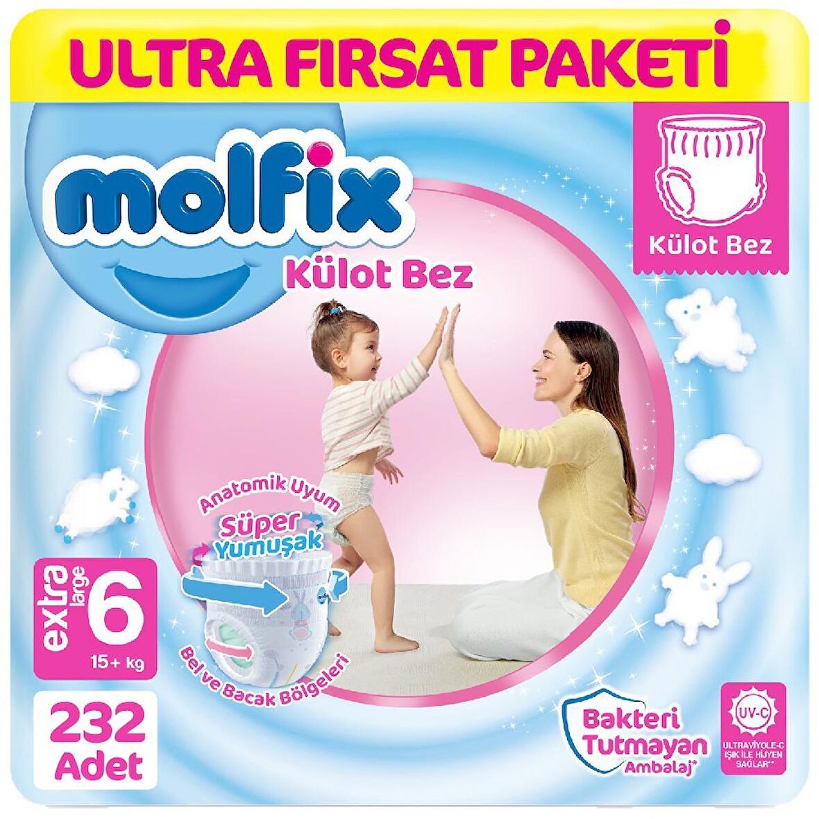 Molfix Külot Bebek Bezi 6 Beden Ultra Fırsat Paketi 58*4 232'li