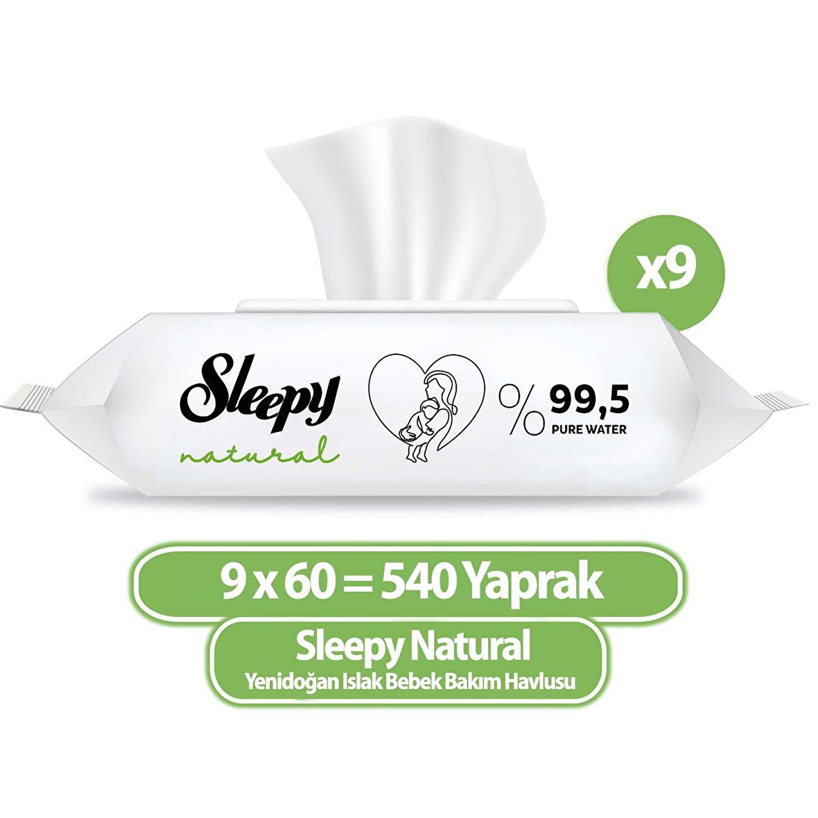 Sleepy Natural Yenidoğan Islak Havlu Mendil 60x9 540 Yaprak