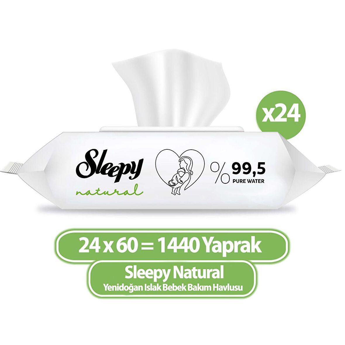 Sleepy Natural Yenidoğan Islak Havlu Mendil 60x24 1440 Yaprak
