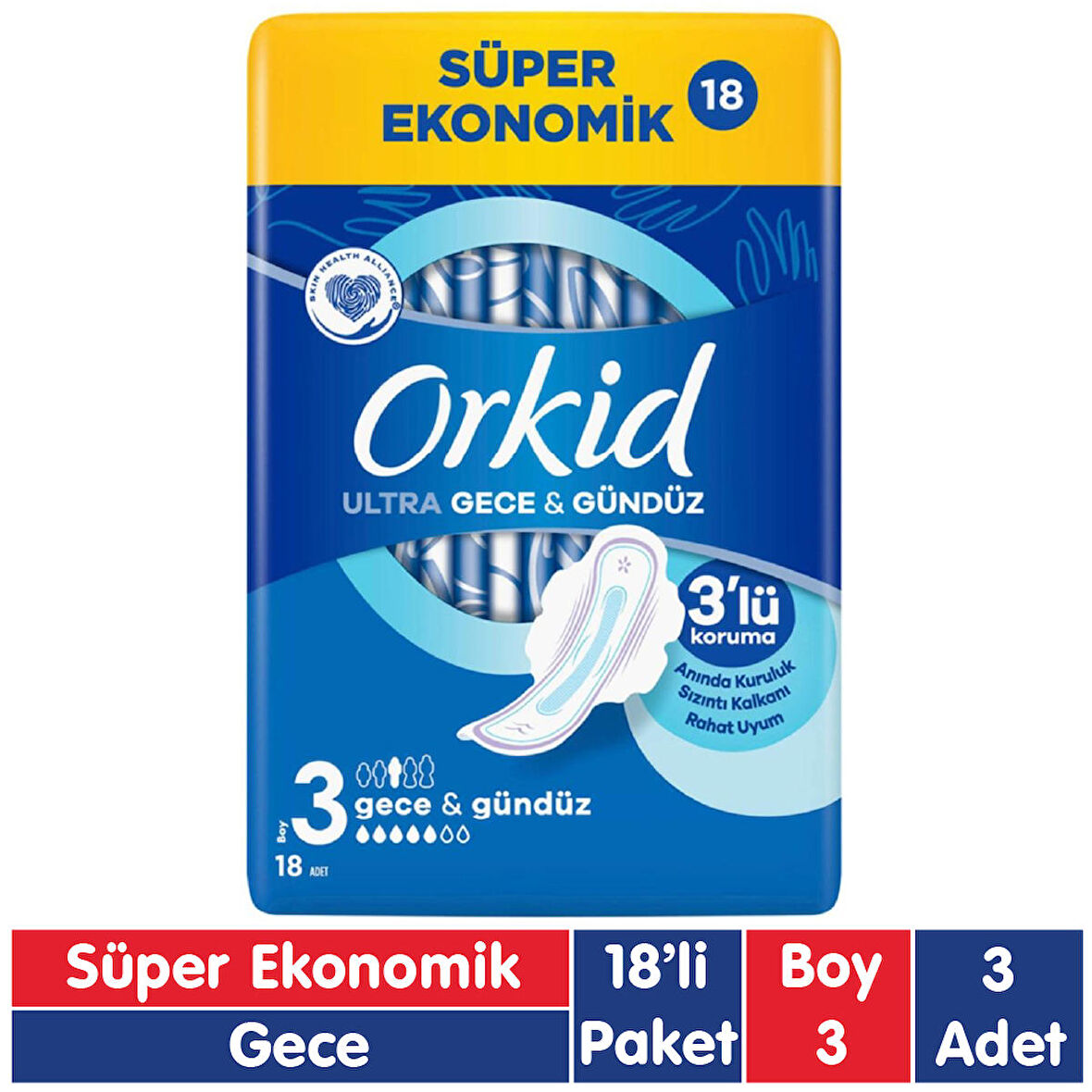 Orkid Ultra Extra Ped Gece 18x3 54 Adet