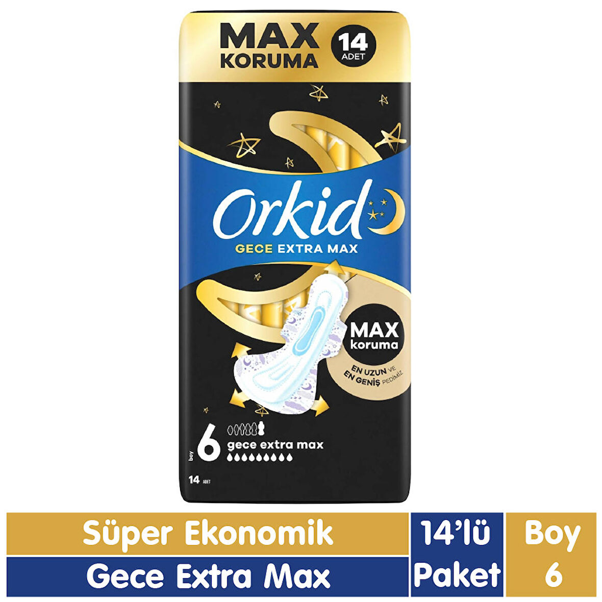 Orkid Ultra Gece Extra Max Ped 14 Adet