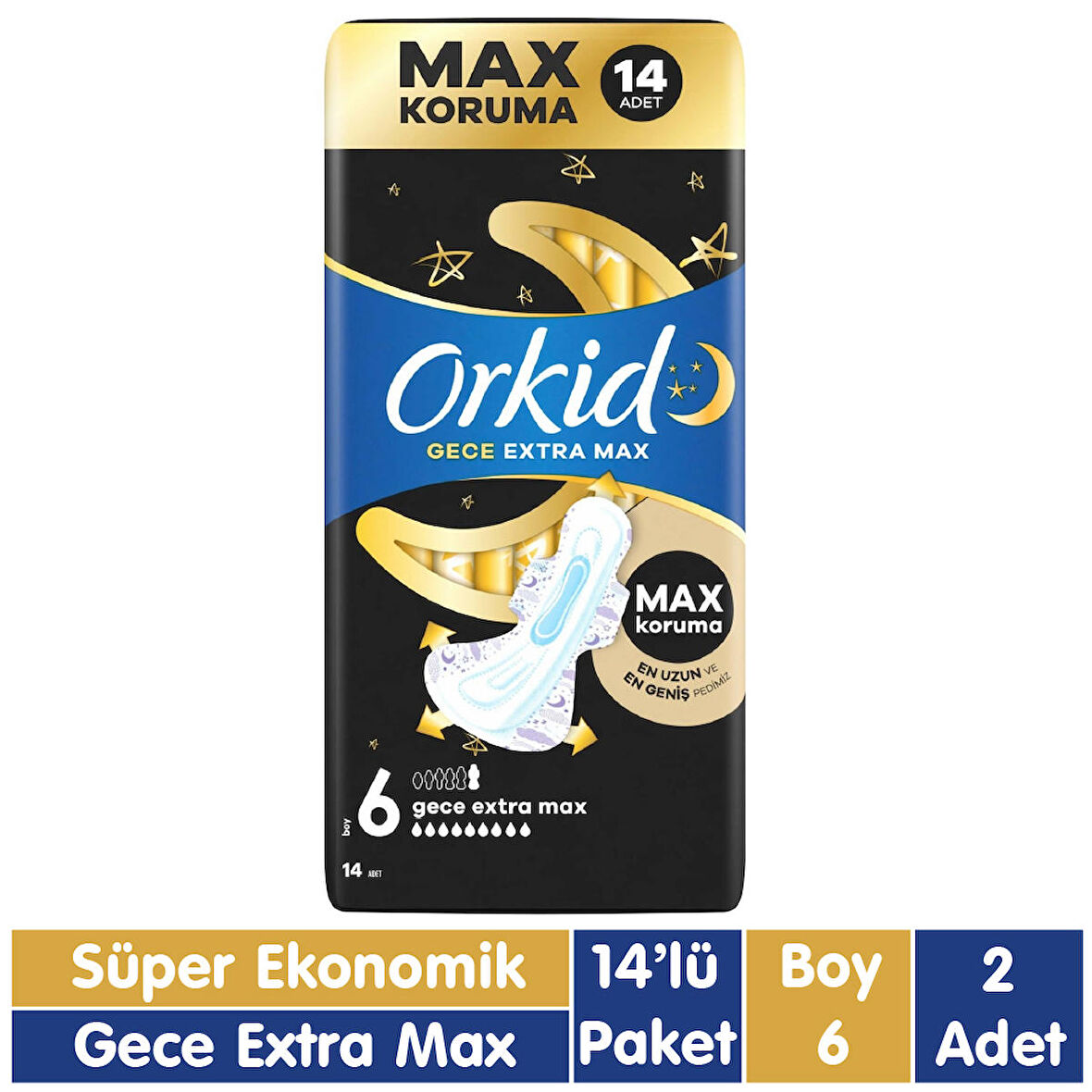 Orkid Ultra Gece Extra Max Ped 14x2 28 Adet