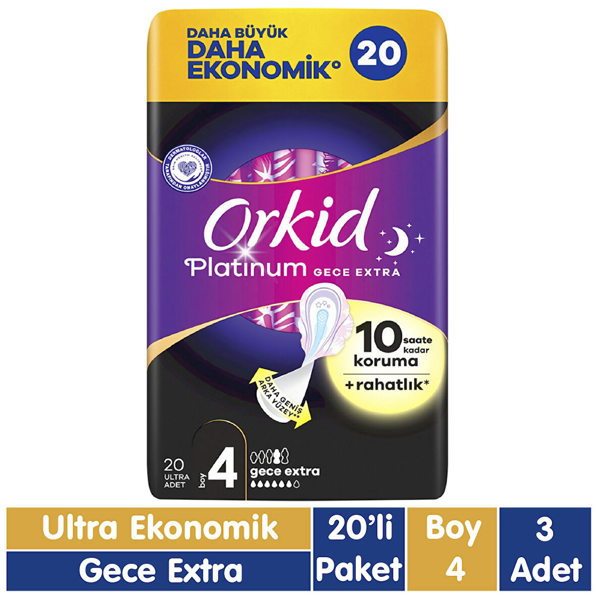 Orkid Platinum Gece Extra Ped 20x3 60 Adet