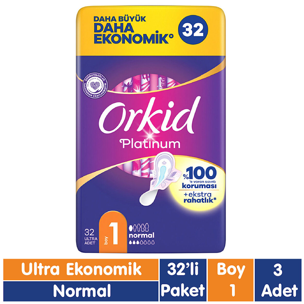 Orkid Platinum Normal Ped 32x3 96 Adet