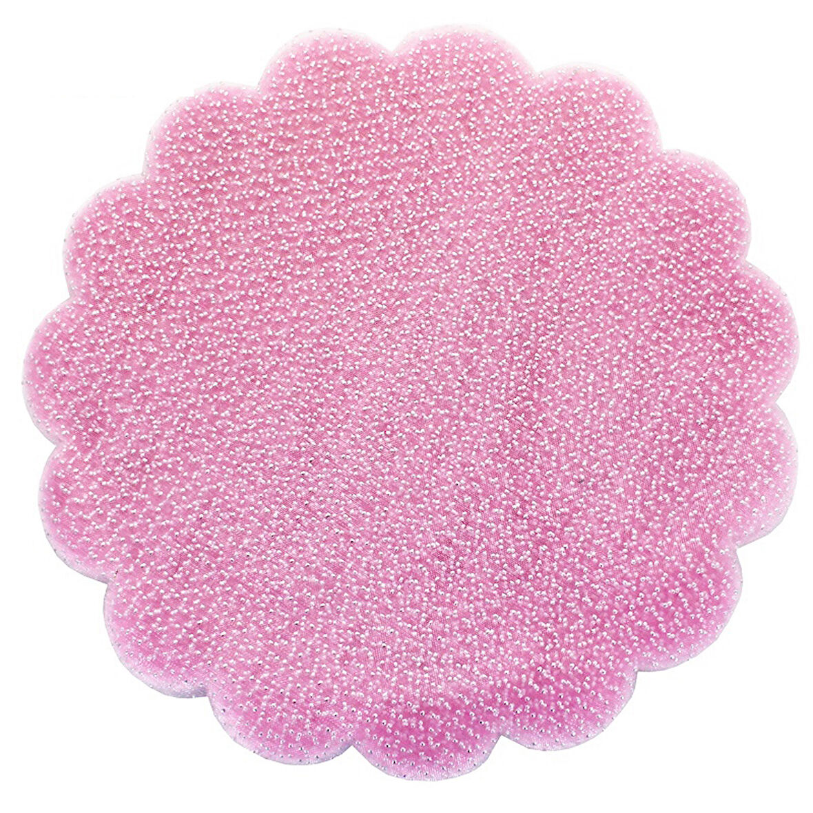 Kesilmiş Tül, 22 cm Metal Simli Organze, 25 Adet  PEMBE