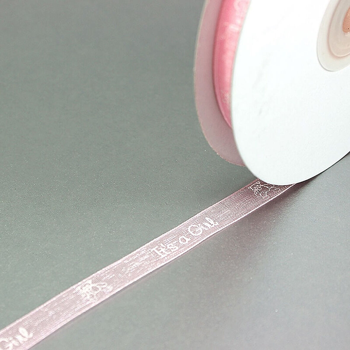 Organze Kurdele, Boy / Girl - 1,0 cm x 23 mt - Renk Seçenekli - PEMBE