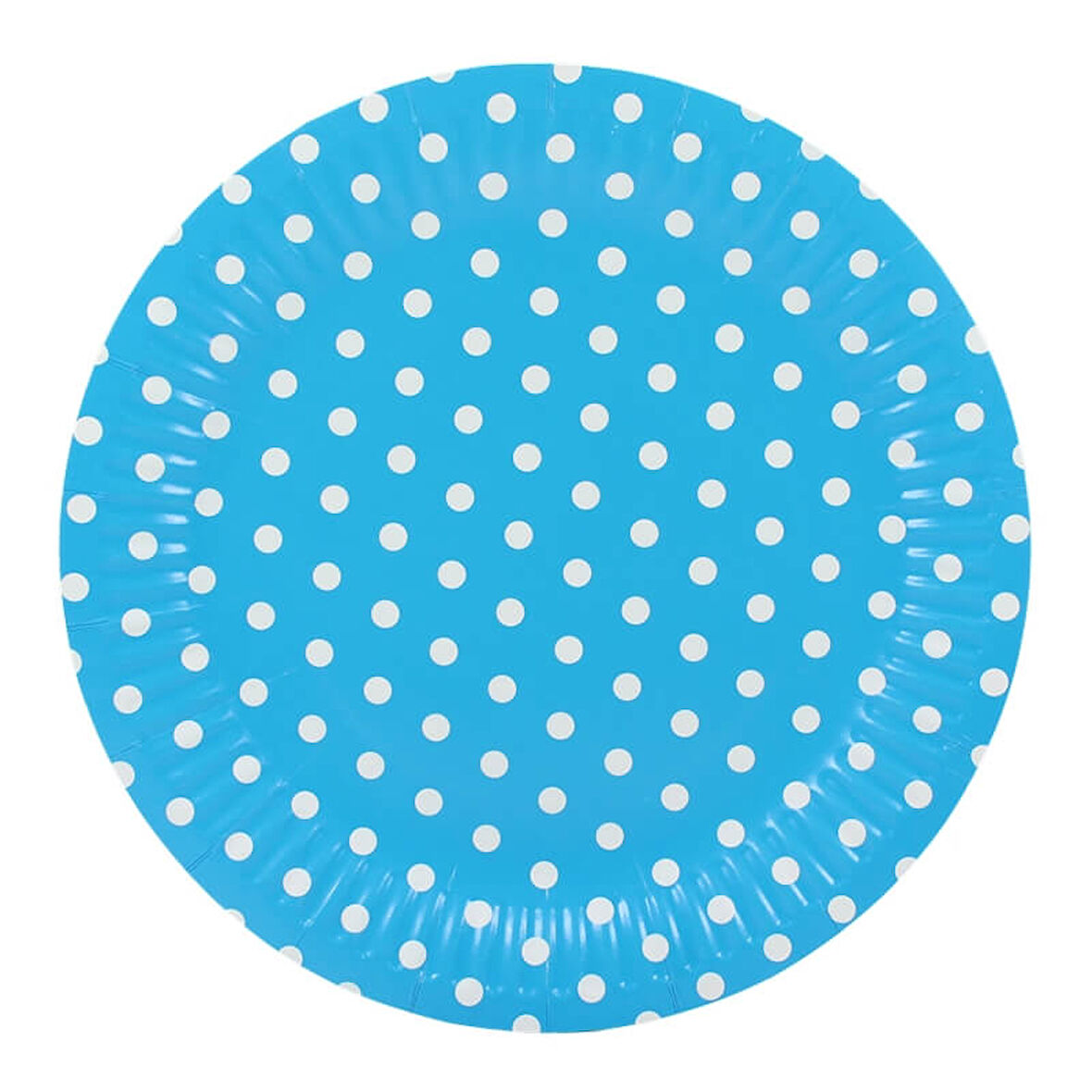 Puanlı, Mavi Karton Tabak - 23,00 cm - 8 Adet