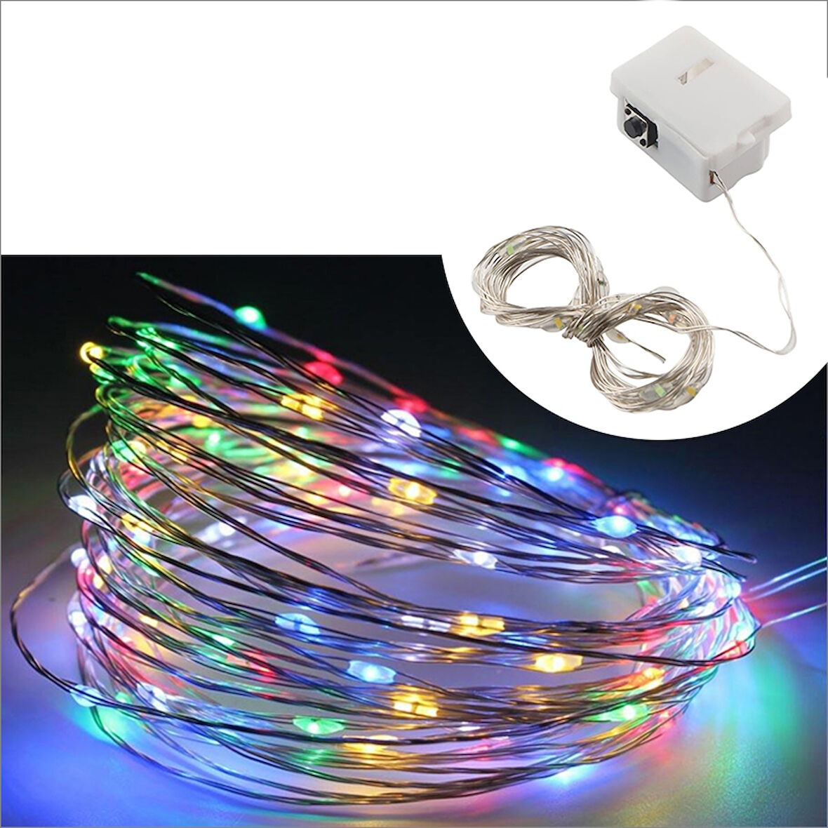 1 mt Multi Renk 10 Ledli Pilli Peri Led Işık