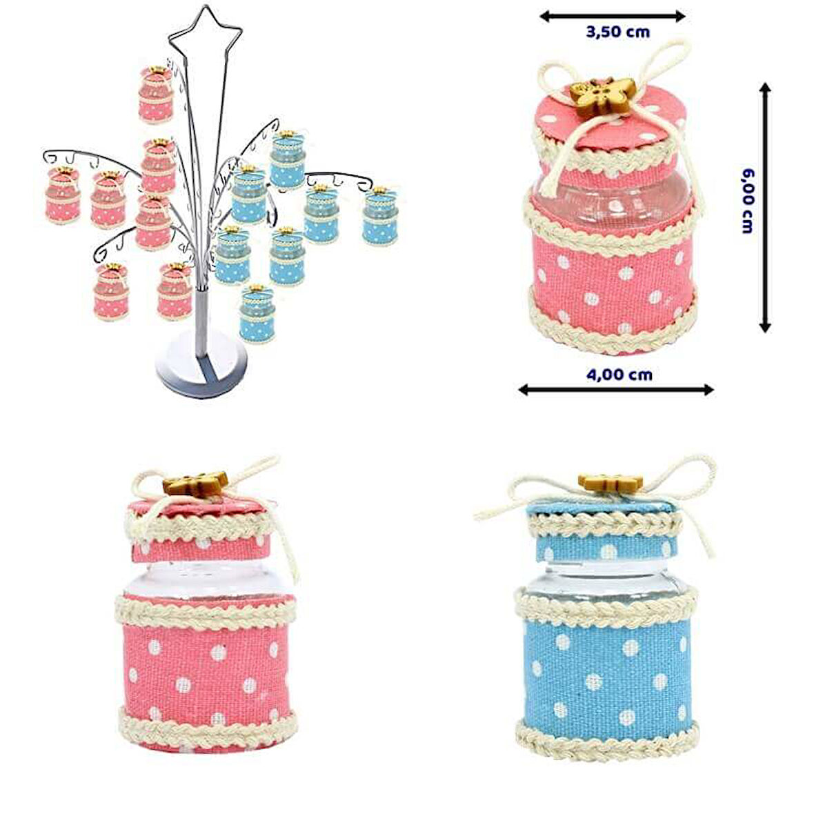 Süslü Kavanoz PEMBE