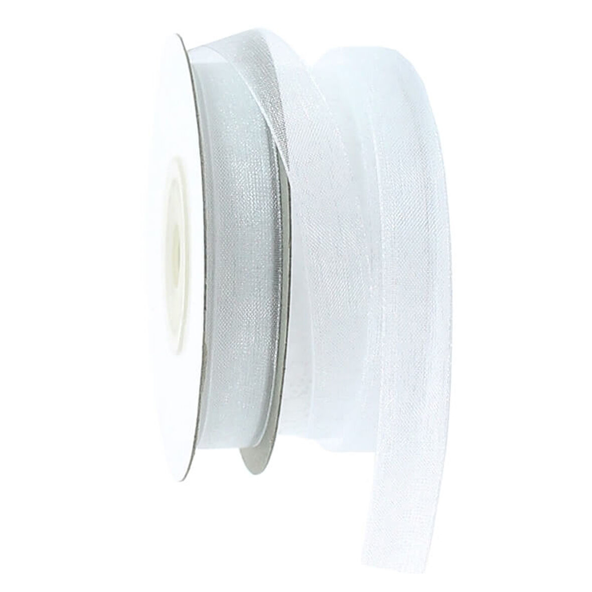 Organze Kurdele, 1,00 cm x 23 mt -  6 Renk Seçenekli - BEYAZ
