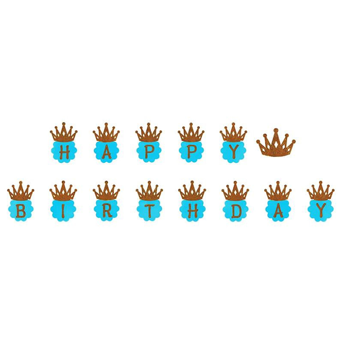 Happy Birtyday Banner - Simli - Mavi - 3,00 mt