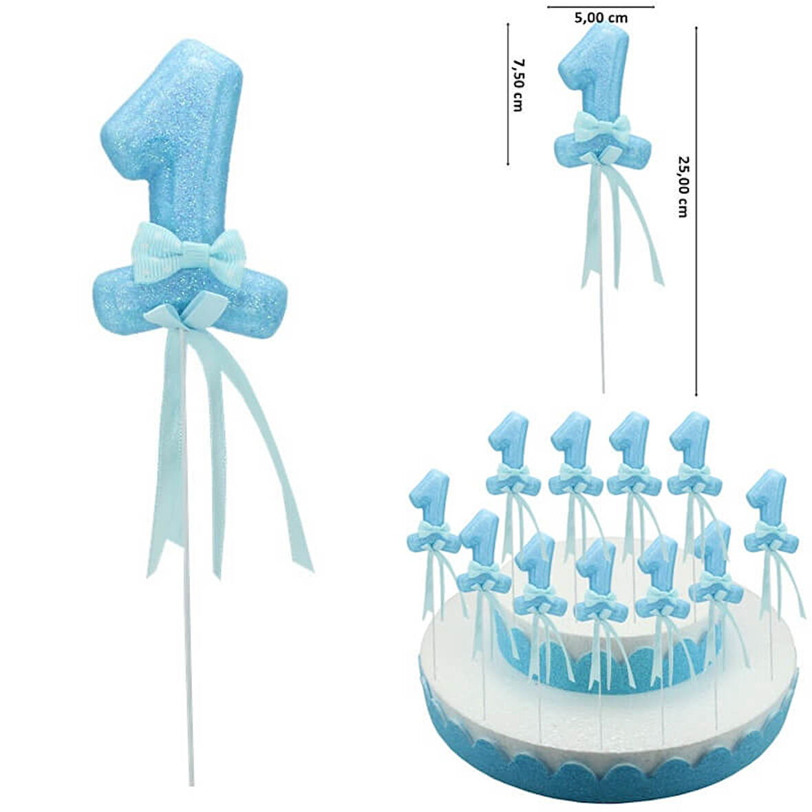 1 Yaş Simli Çubuk Süs, Mavi