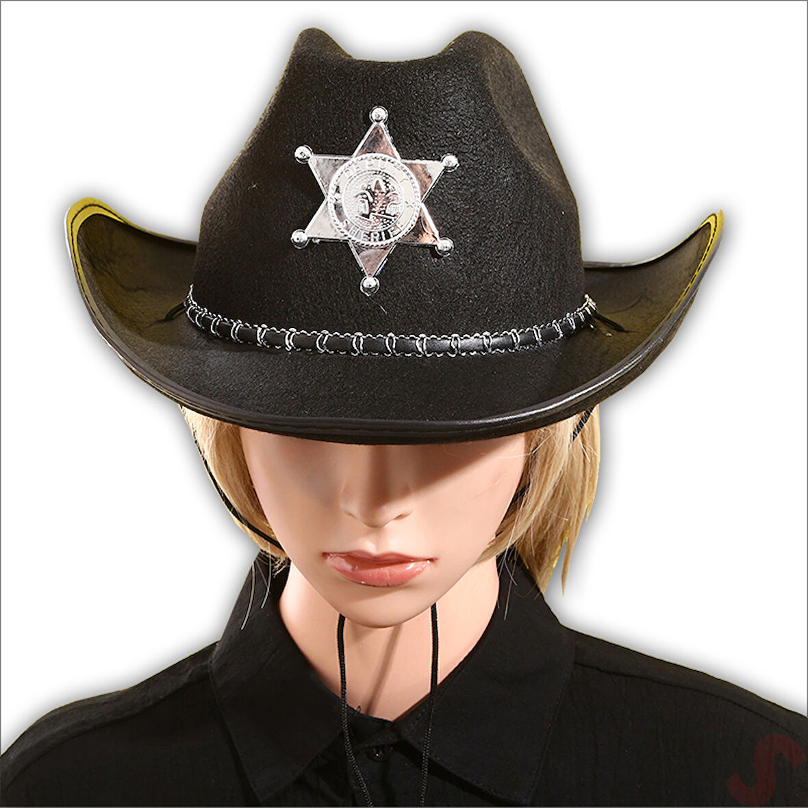 Kovboy Şerif Şapkası 36x26x14cm - Siyah