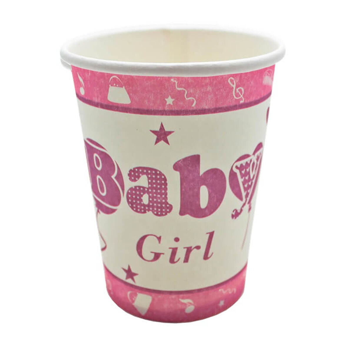 Baby Shower Karton Bardak, Pembe - 8 Adet