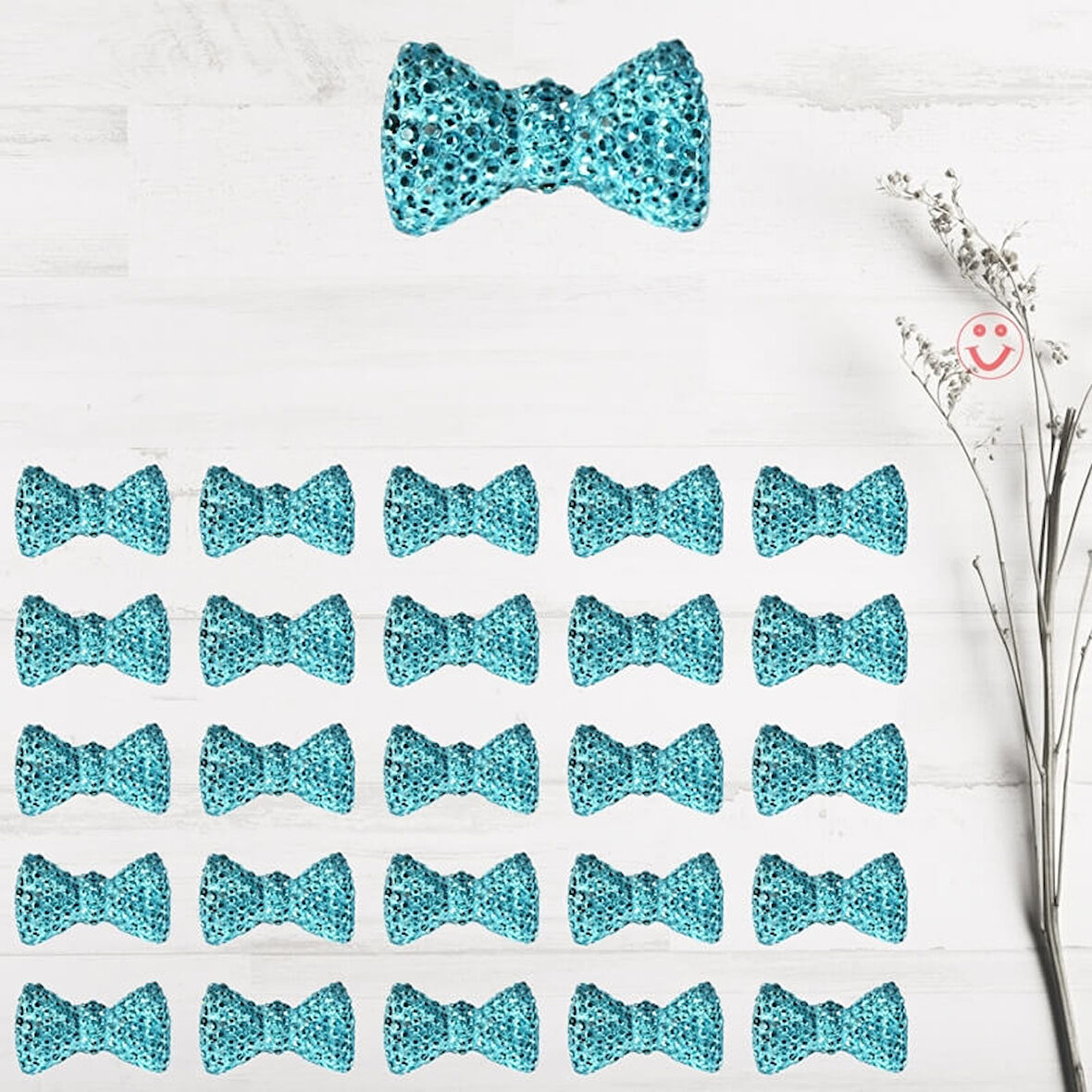 Polyester Papyon Fiyonk, 2,0 x 1,0 cm - 25 Adet - MAVİ