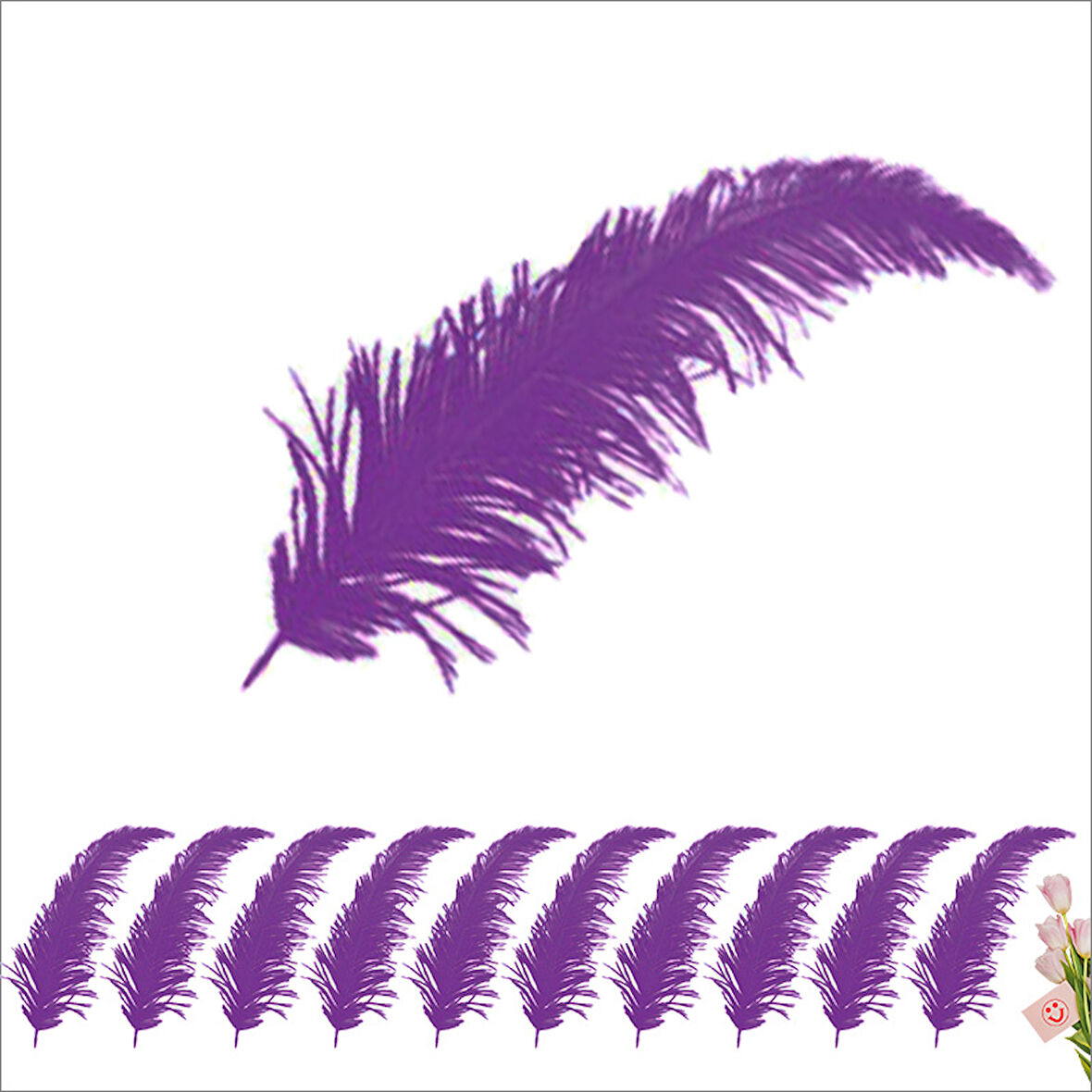 Şeffaf Balon İçi Kuş Tüyü, 100 Adet - Mor