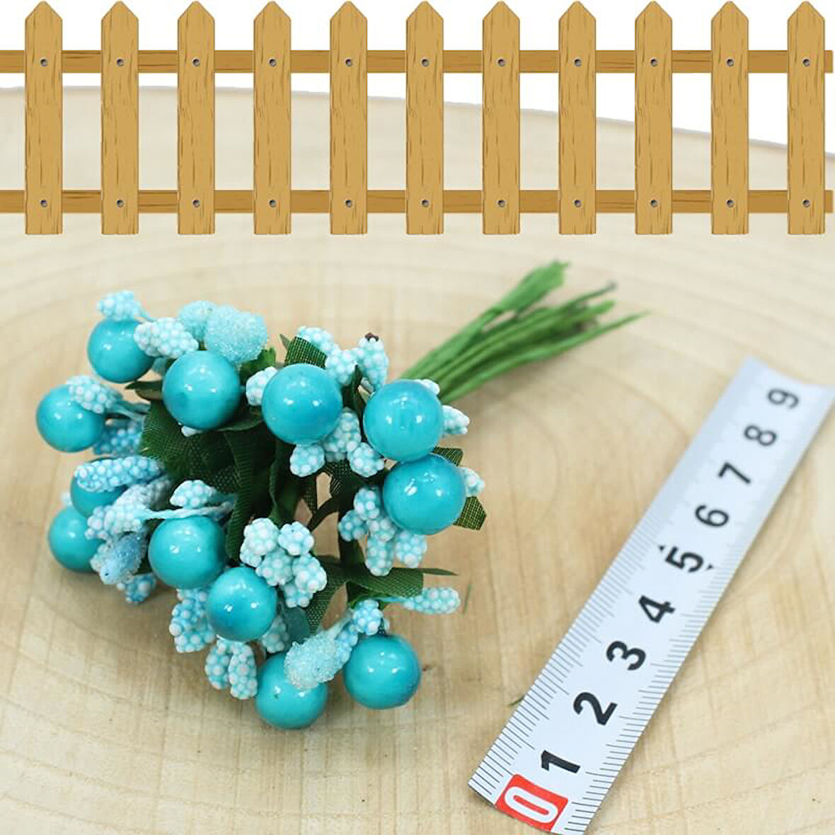 Yapay Çiçek, 12 Adetli Tomurcuk Cipso, 10 cm, Mavi - 6 Demet