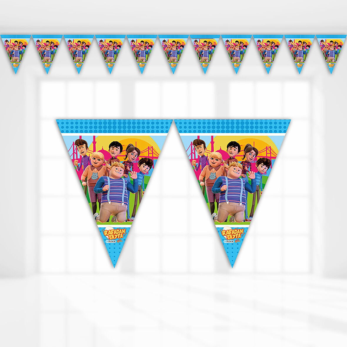 Rafadan Tayfa Üçgen Bayrak Flama - 3,20 mt.