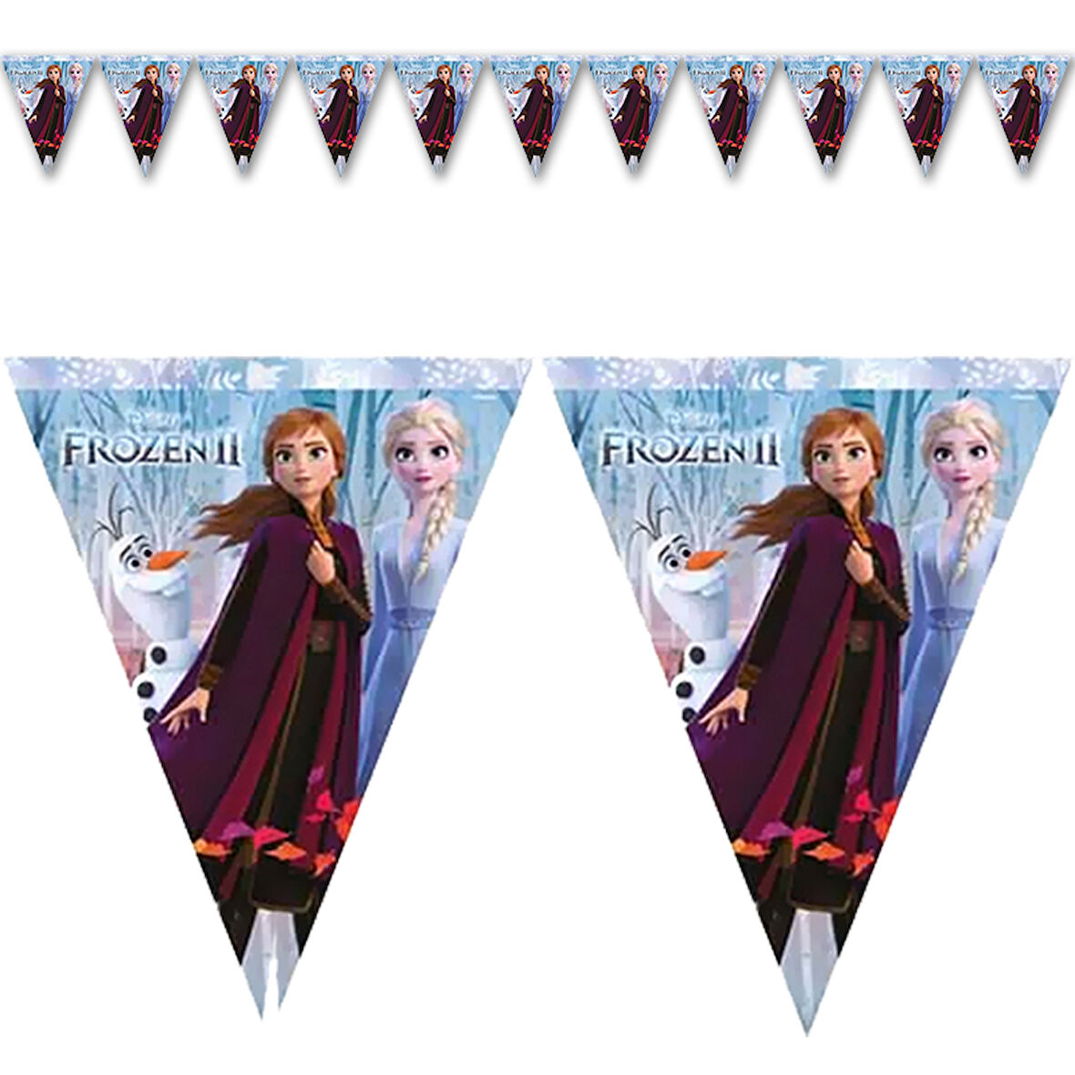 Frozen II Üçgen Bayrak Flama - 3,20 mt.