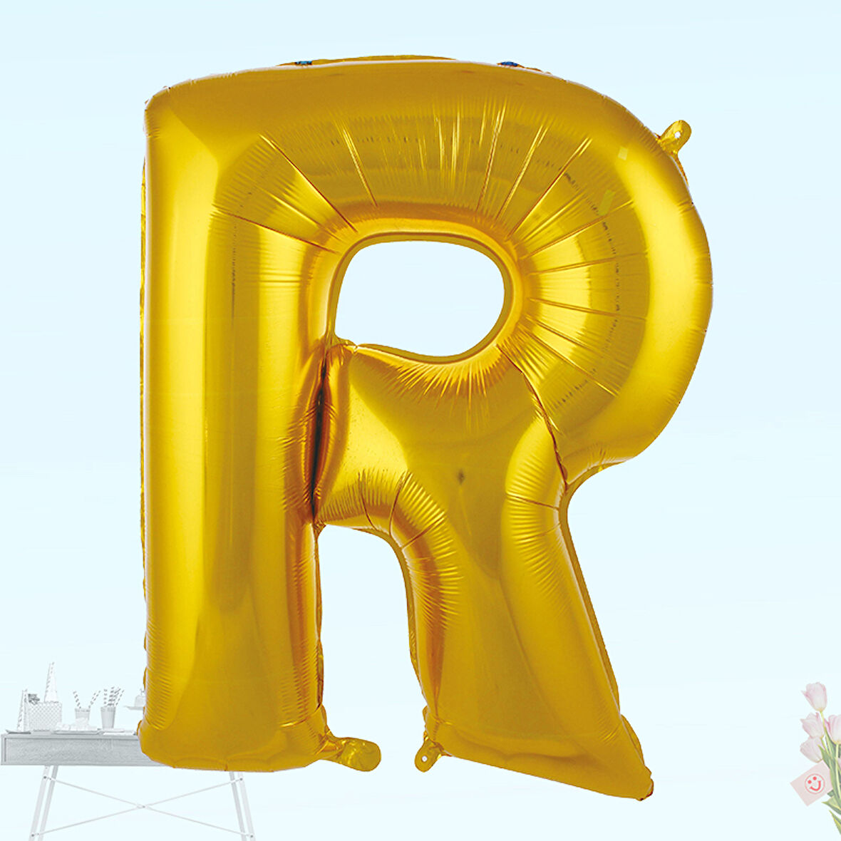 R Harf Folyo Balon, 100 cm - Altın