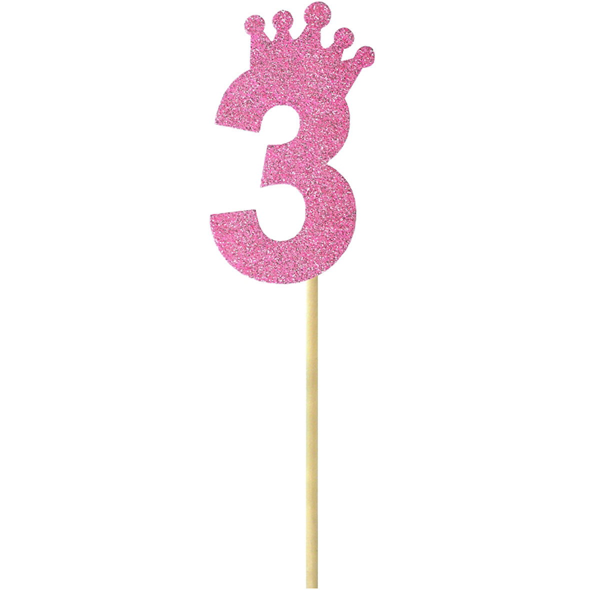 Eva Simli Rakam Pasta Süsü, 19cm x 7,5cm - 1 Adet Pembe 3