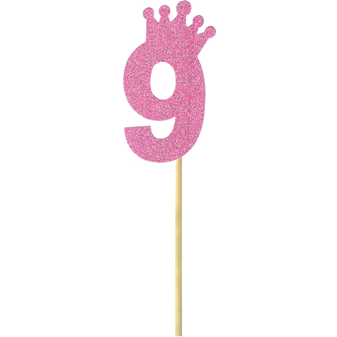 Eva Simli Rakam Pasta Süsü, 19cm x 7,5cm - 1 Adet Pembe 9