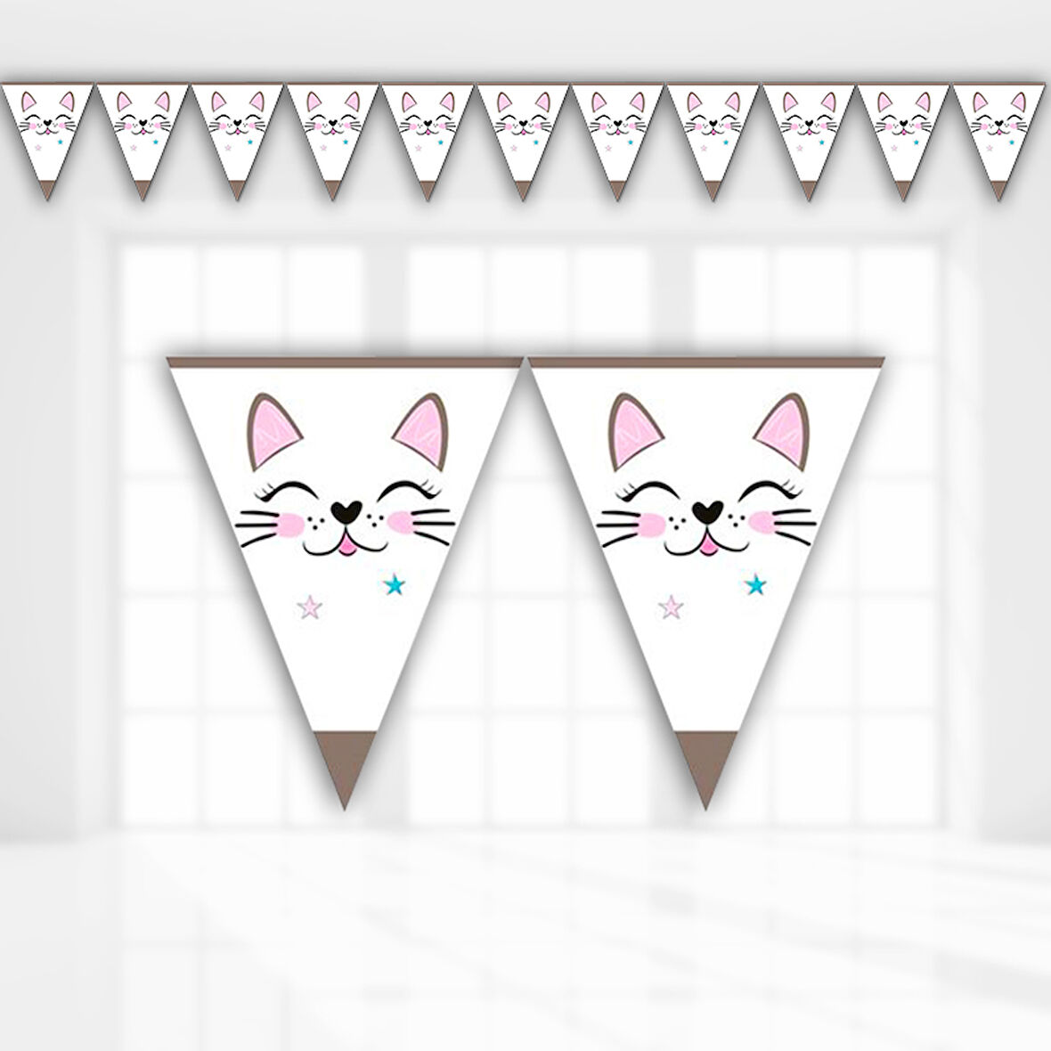 Miss Cat Üçgen Bayrak Flama - 3,20 mt.