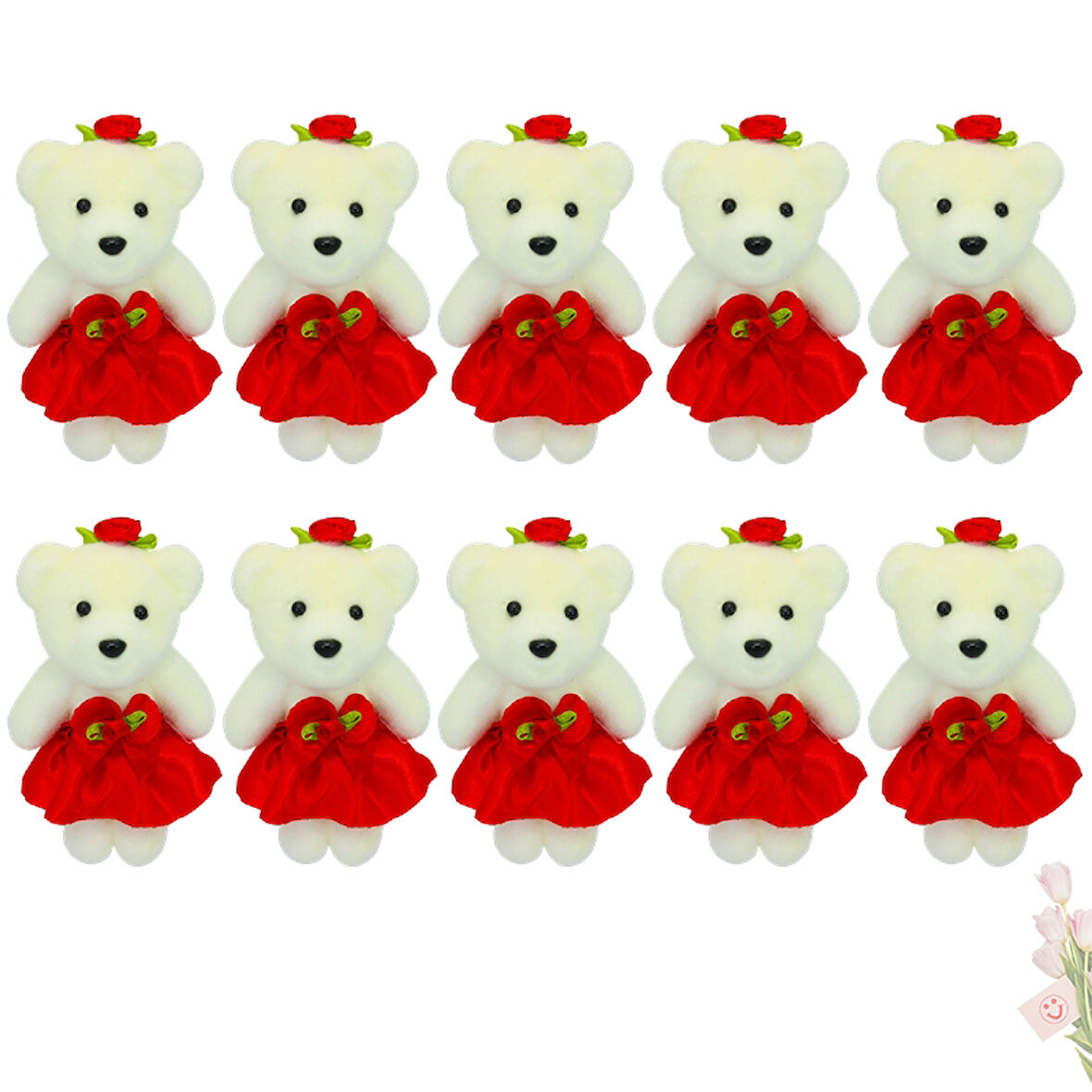 Minik Ayıcık SüS, 11cm x 6cm - Kırmızı - 10 Adet