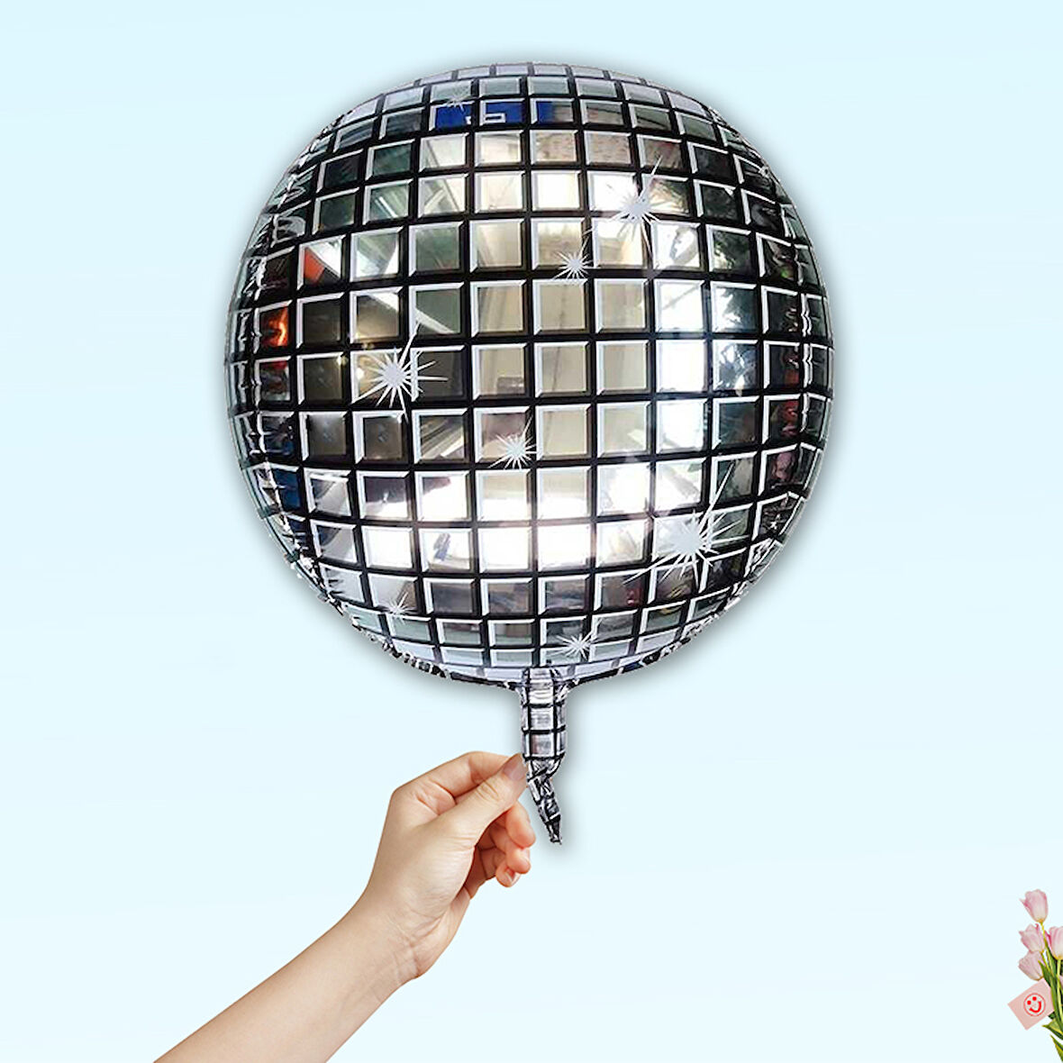 Disko Topu Folyo Balon, 50 cm - Gümüş