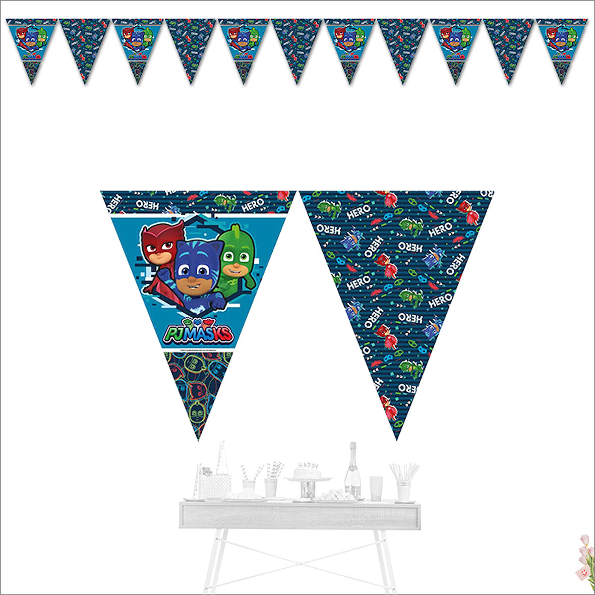 PijaMaskeliler Trend Üçgen Bayrak Flama - 3,2 mt