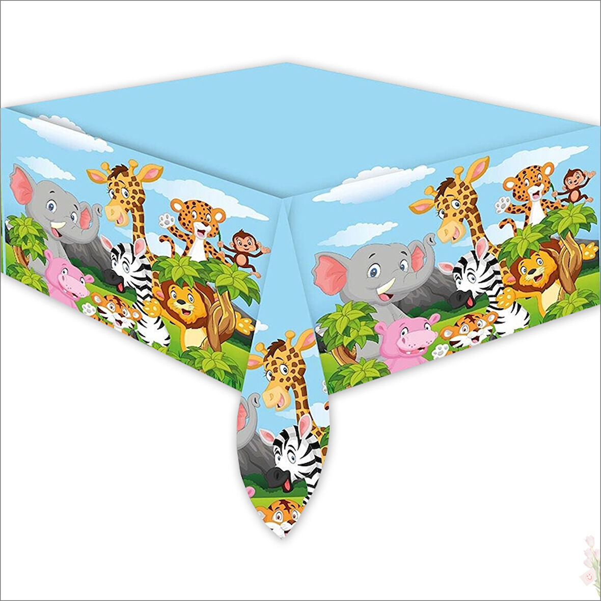 Safari Sevimli Hayvanlar Masa Örtüsü - 120cm x 180cm