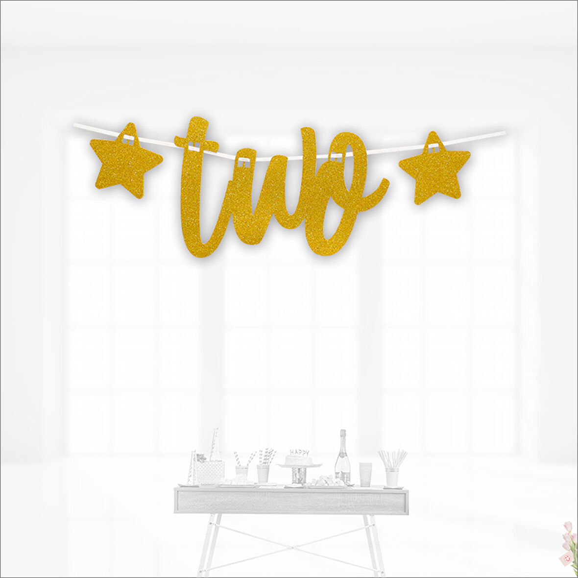 2 Yaş Yıldızlı Two Yazı, 90 cm - Altın