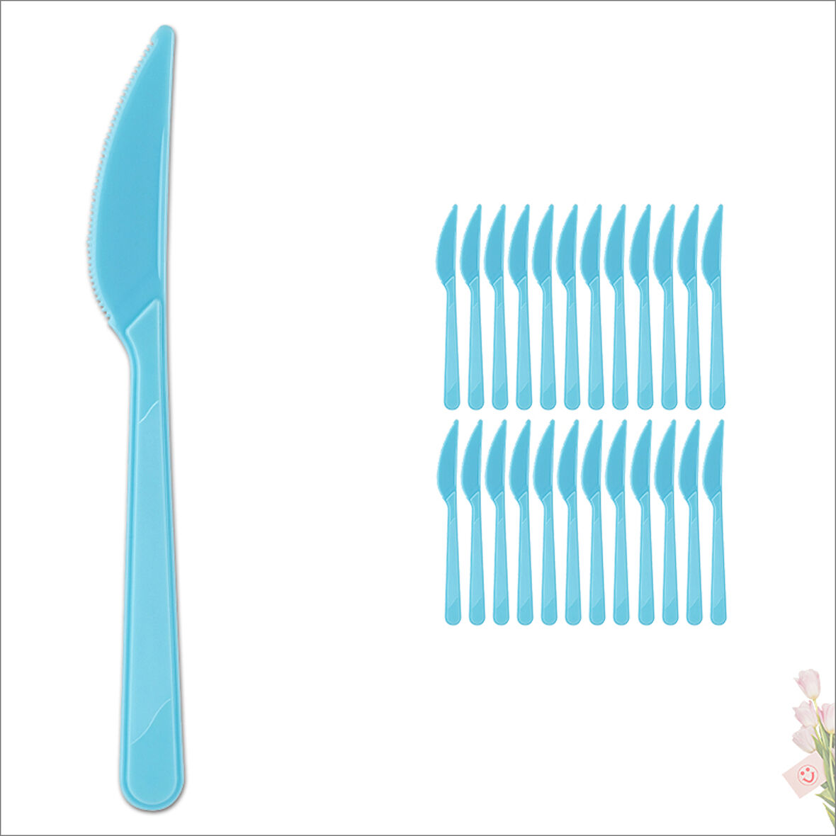 Plastik Bıçak, Mavi - 25 Adet