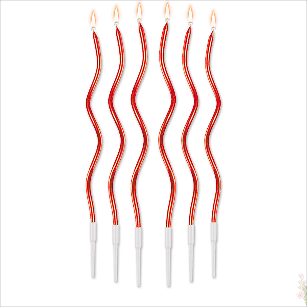 Spiral Krom MuM, 15 cm x 6 Adet - Kırmızı