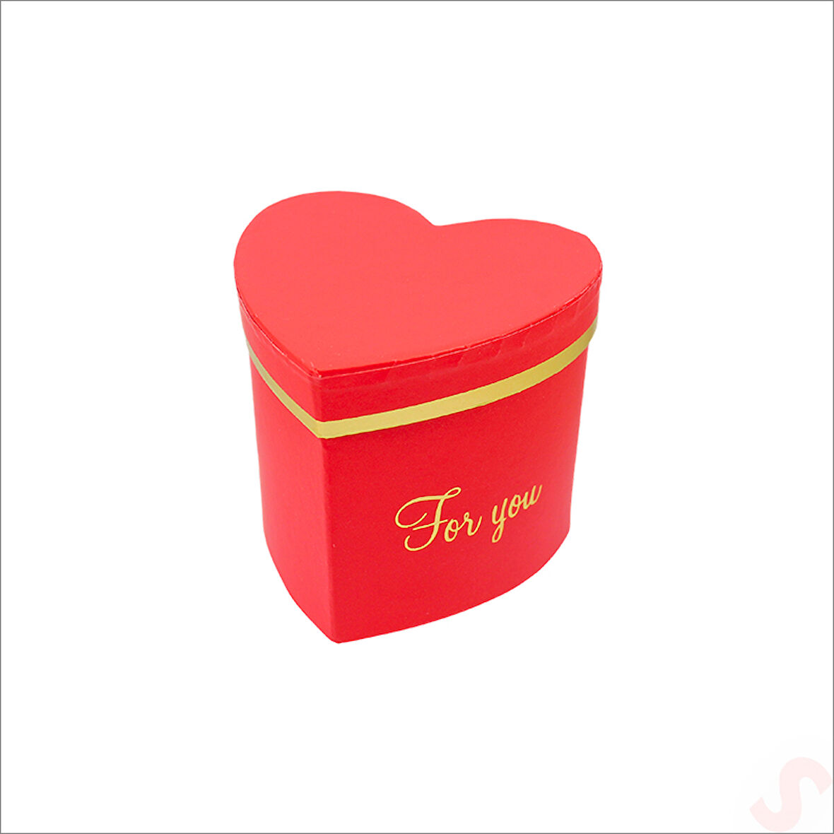 Kalp Kutu Küçük Boy, 9 x 9 x 8 cm - Kırmızı