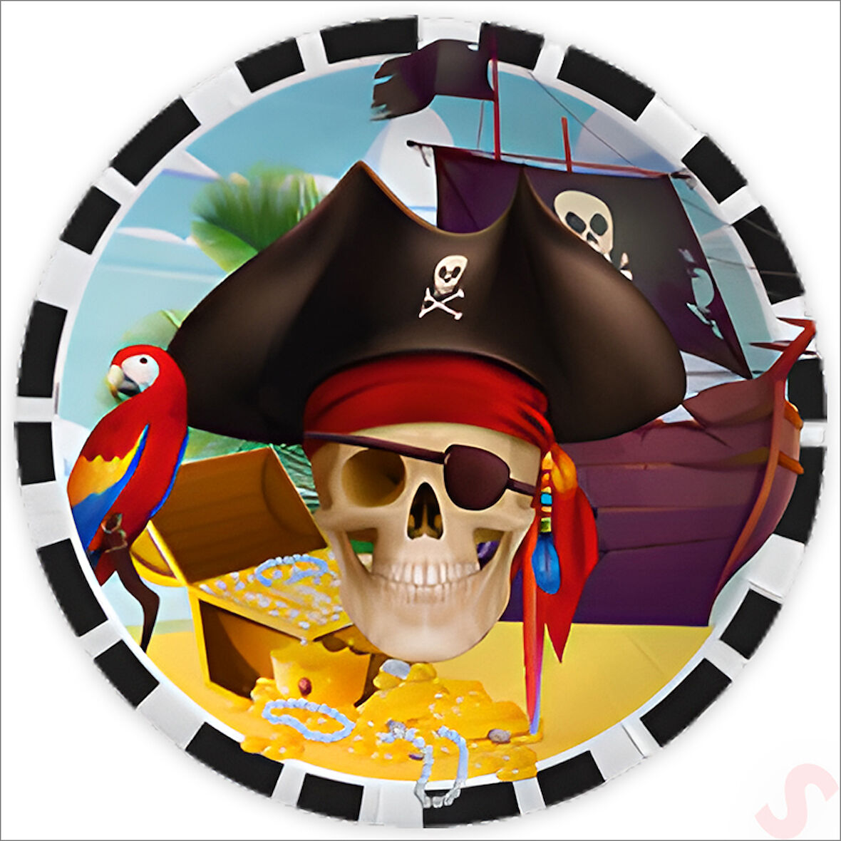 Korsan Partisi Karton Tabak - 23cm x 8 Adet