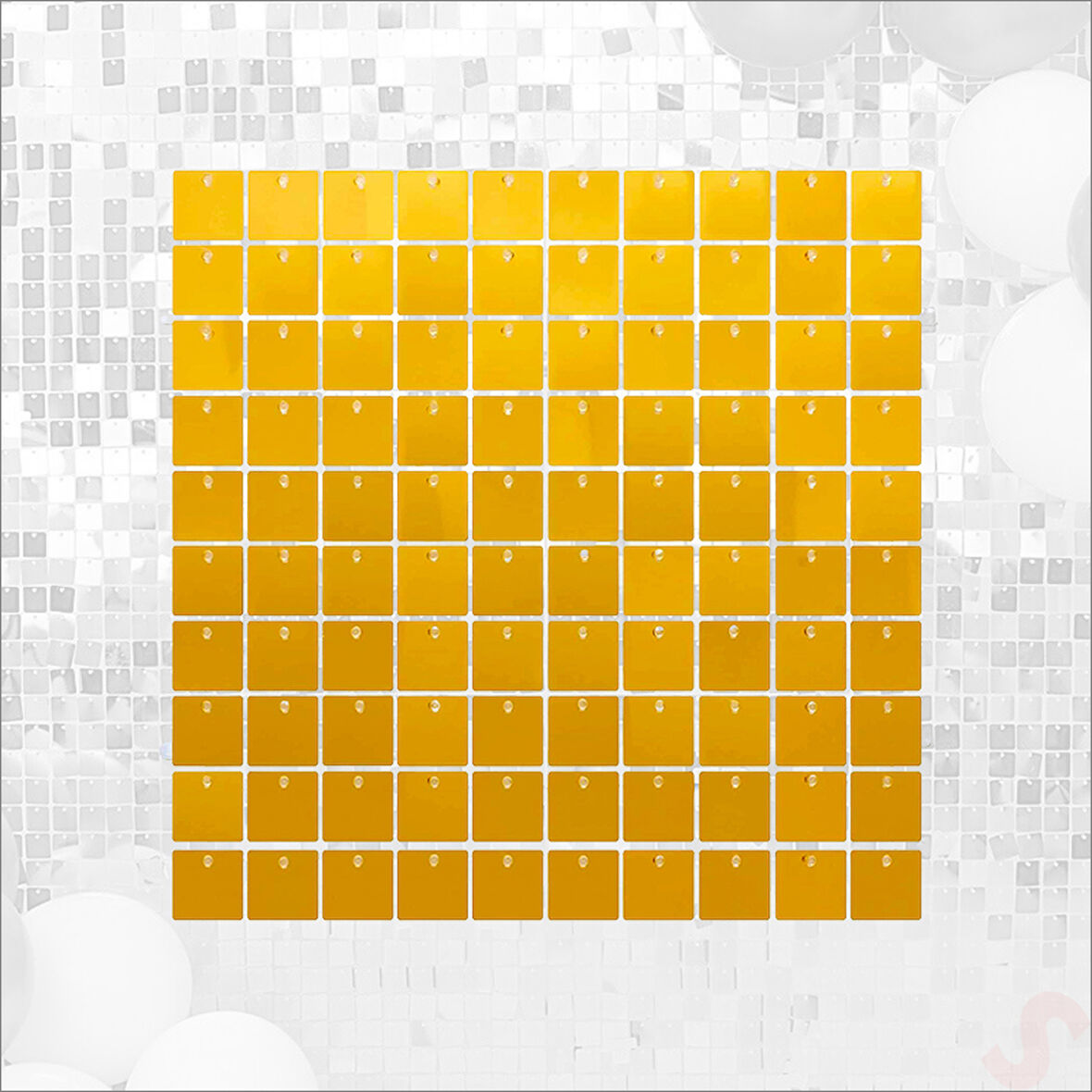 Işıltılı Pul Payetli Arka Fon Paneli, 30cm x 30cm - Altın