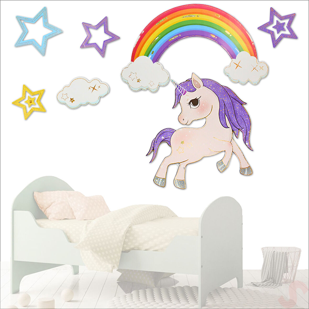 Unicorn, 7 Parça Duvar Sticker Seti