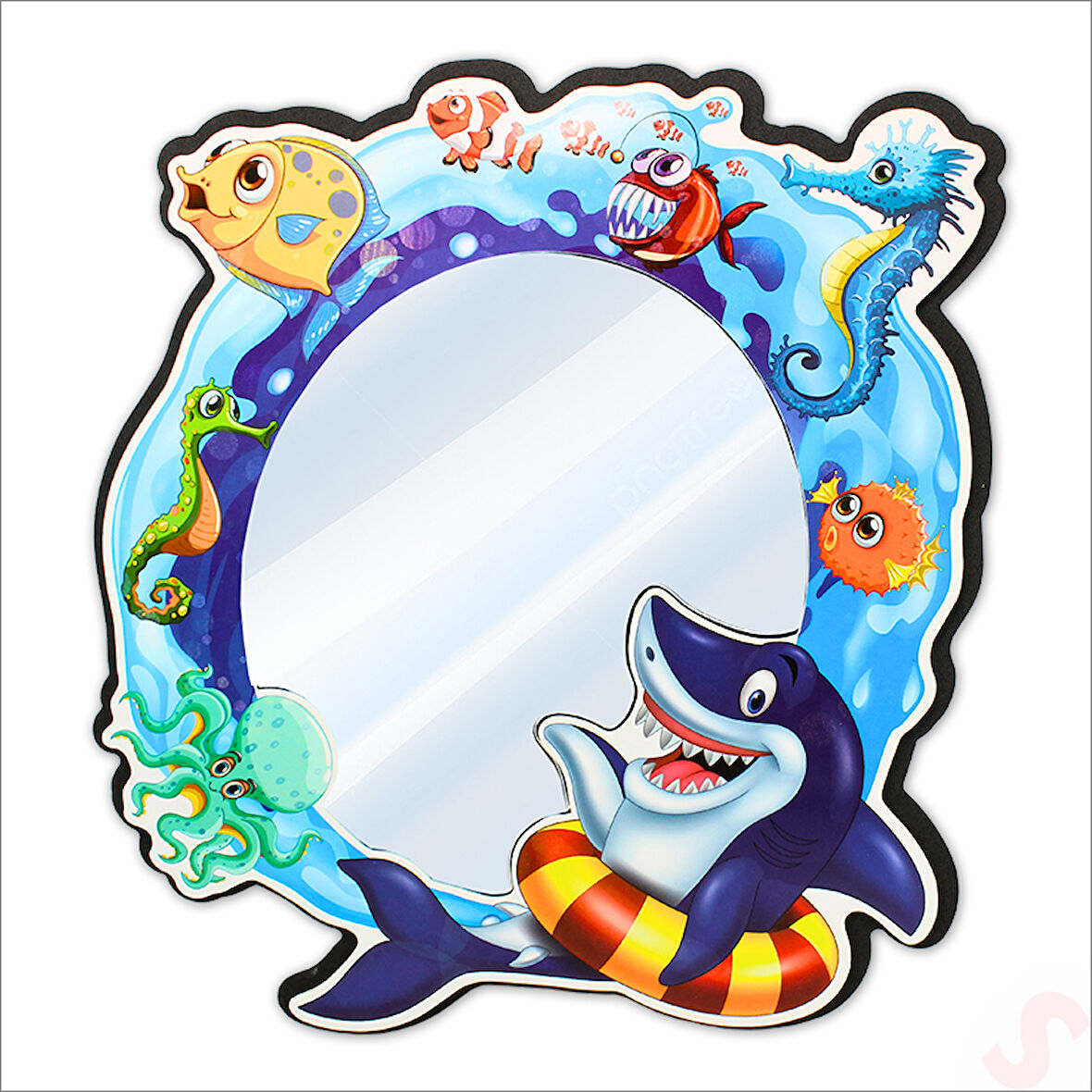 Deniz Canlıları Aynalı Duvar Stickerı, 33cm x 33cm