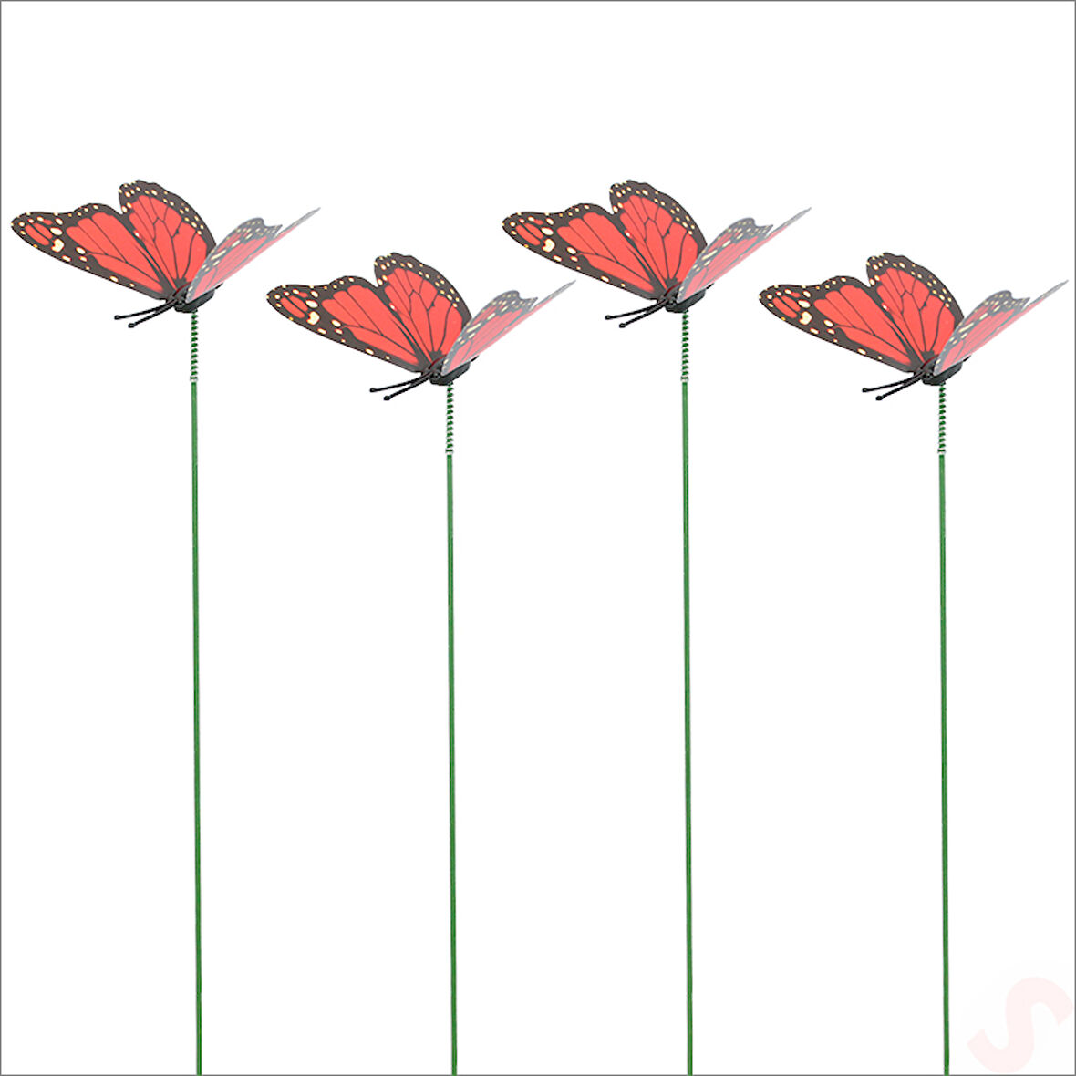 Bükülebilir Çubuklu ve 3 Boyutlu Kelebek, 12 Adet - Kırmızı