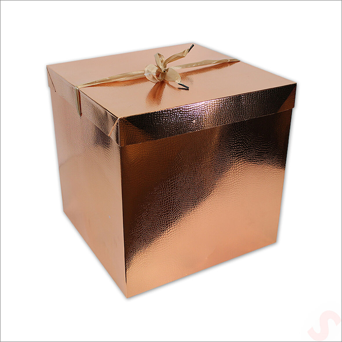 Kapaklı, Katlanır Demonte Karton Kutu, 30cm - Metalik Bakır