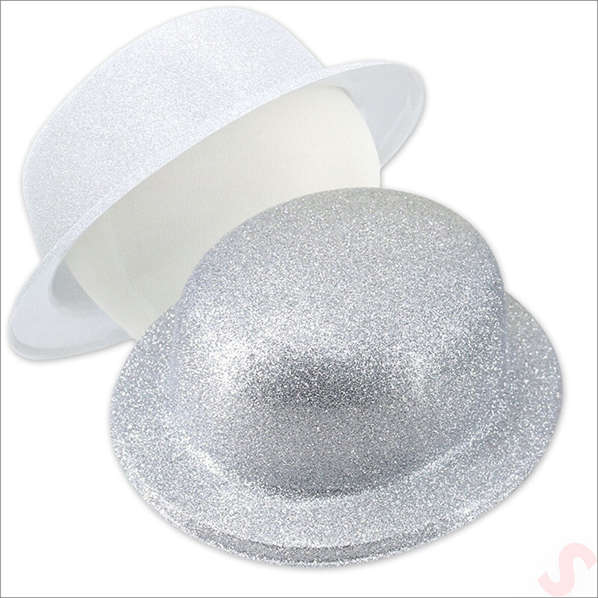 Simli Melon Şapka, 27cm x 7cm x 1 Adet - Gümüş