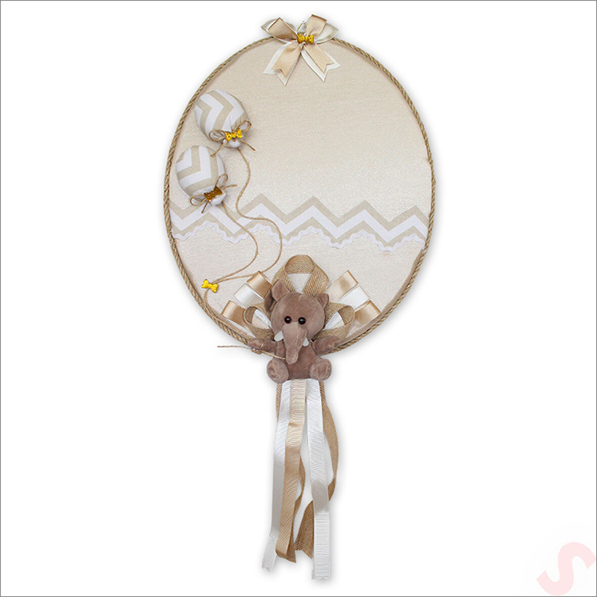 Pelüş Fil SüSLemeli, 42cm Oval Kapı Süsü