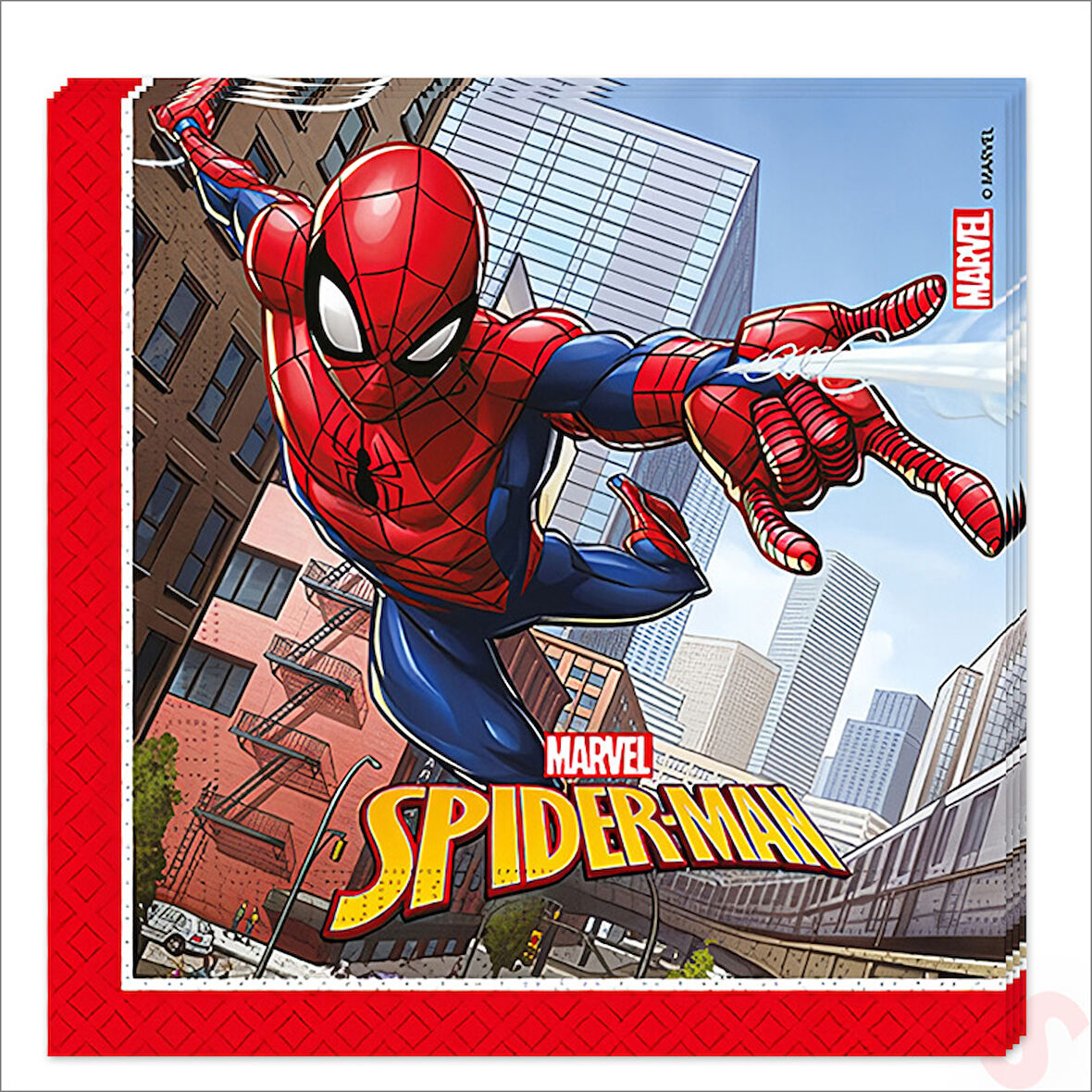 Spiderman Crime Fighter Peçete, 33cm x 33cm - 20 Adet