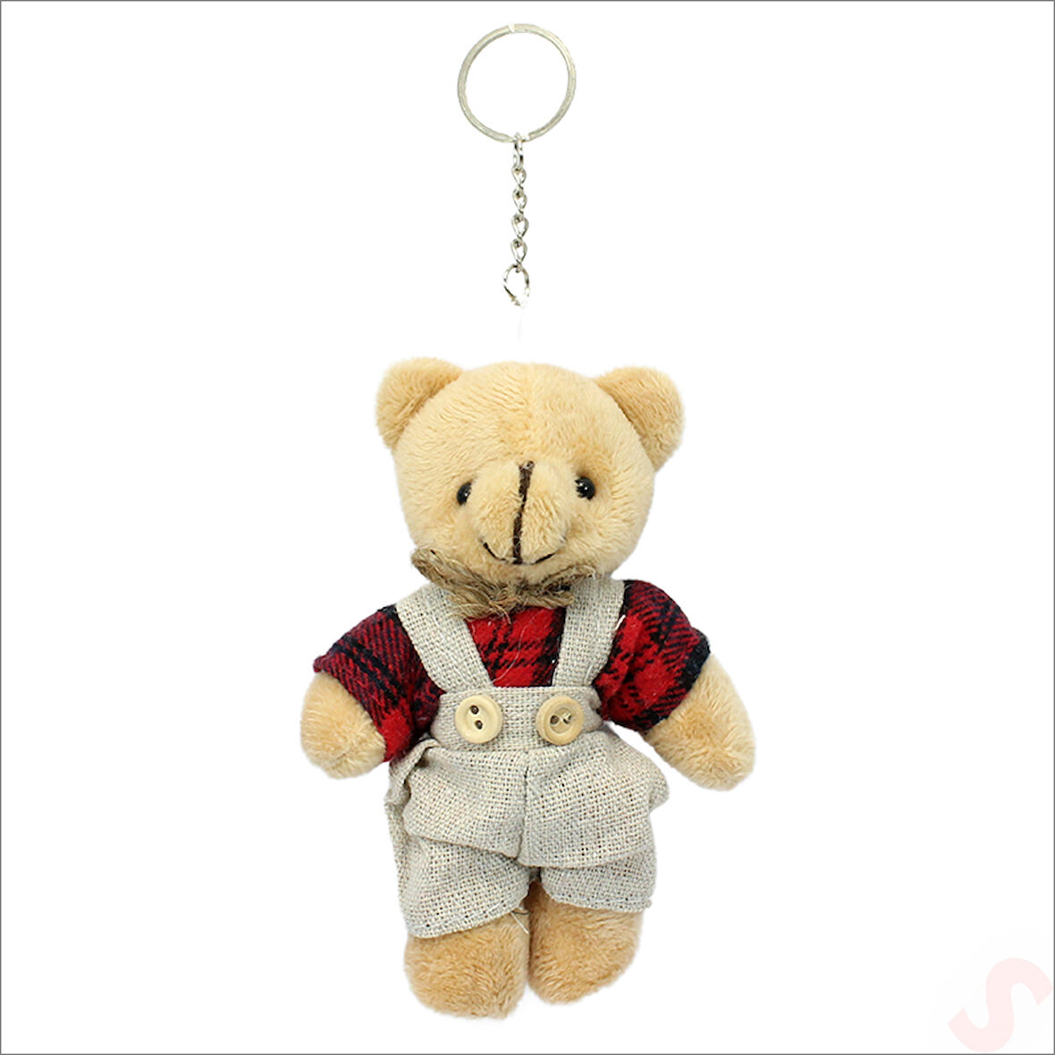 Pelüş Kıyafetli Ayıcık Anahtarlık, 13 x 8,5 cm - Erkek Model