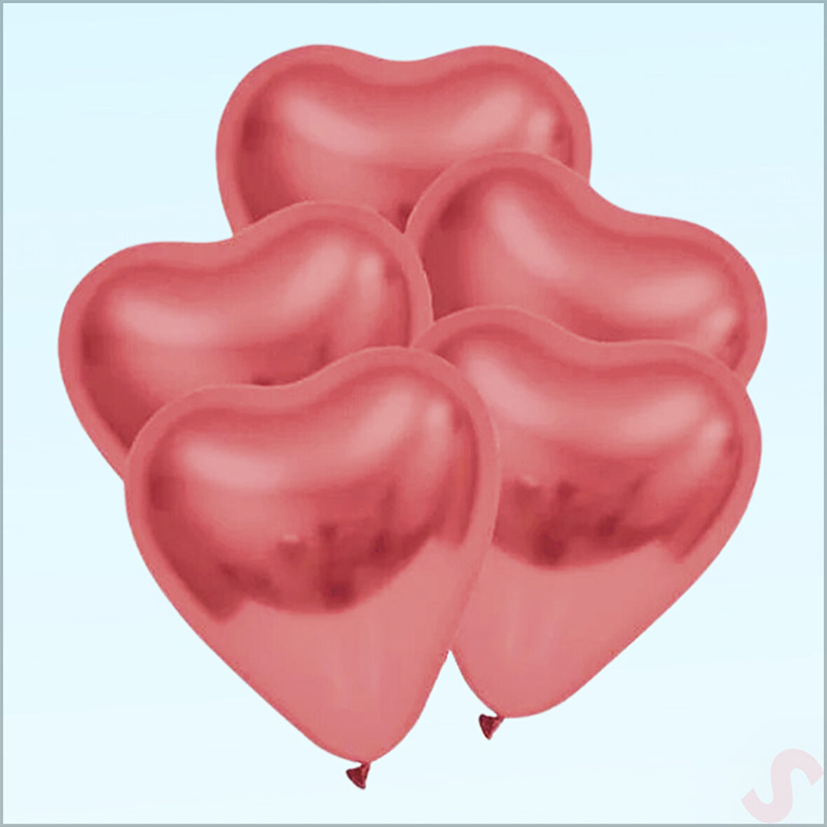 Krom Kalp Balon, Gül Kurusu - 30cm x 5 Adet