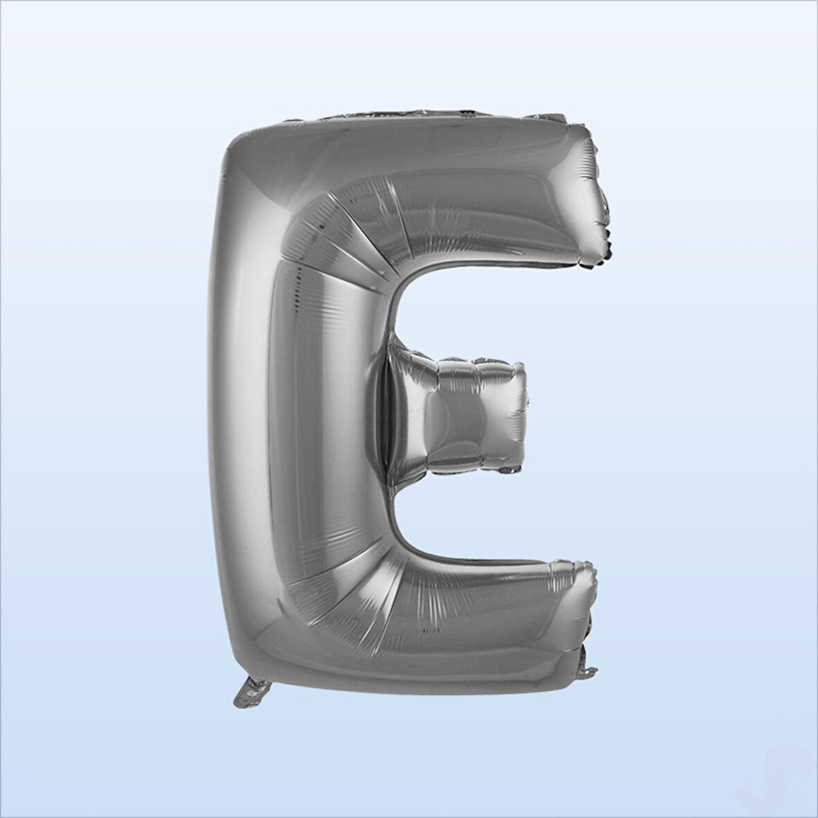 E Harf Gümüş Folyo Balon - 76 cm