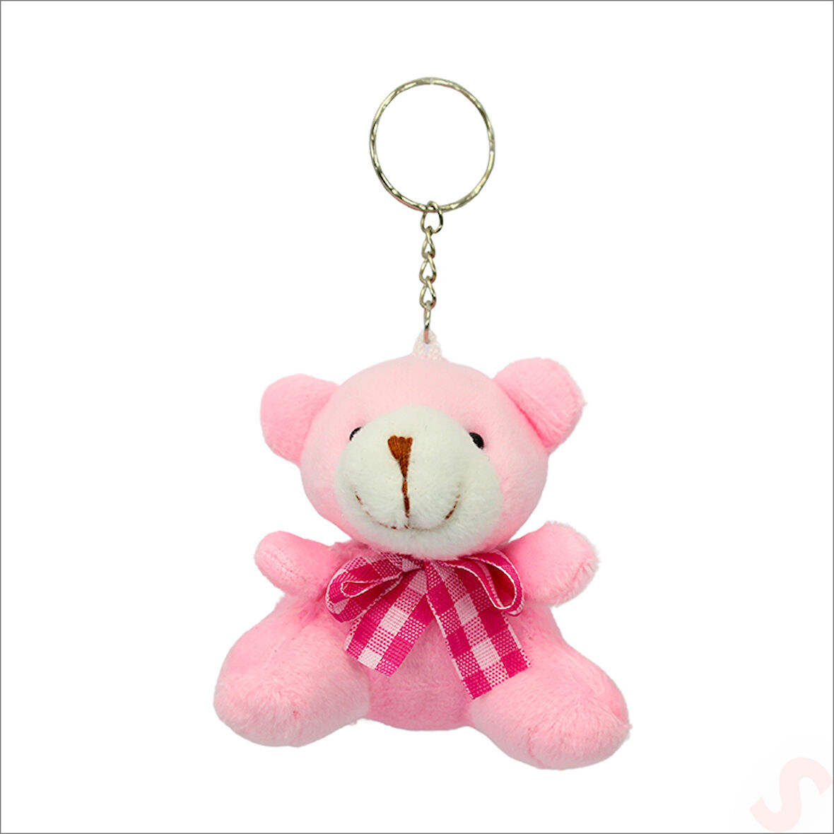 Pelüş Ayıcık Anahtarlık, 6,5 cm x 6,5 cm - Pembe